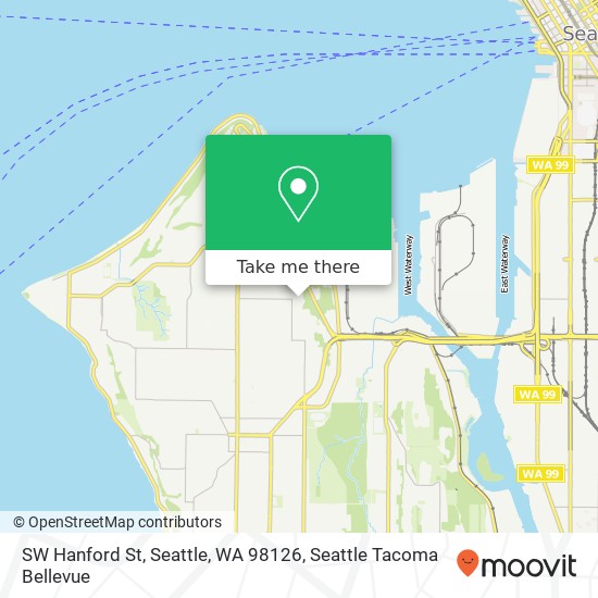 Mapa de SW Hanford St, Seattle, WA 98126