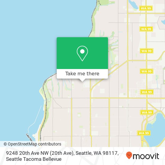 Mapa de 9248 20th Ave NW (20th Ave), Seattle, WA 98117