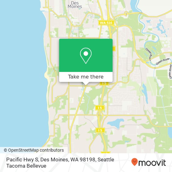 Mapa de Pacific Hwy S, Des Moines, WA 98198