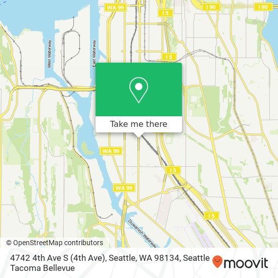 Mapa de 4742 4th Ave S (4th Ave), Seattle, WA 98134