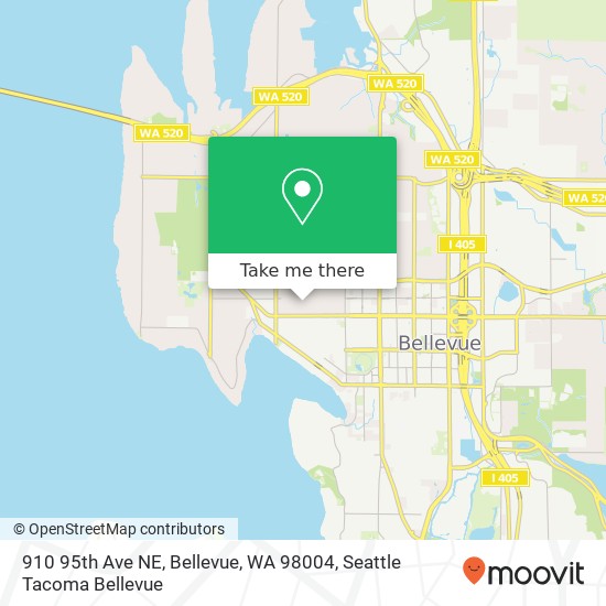 Mapa de 910 95th Ave NE, Bellevue, WA 98004