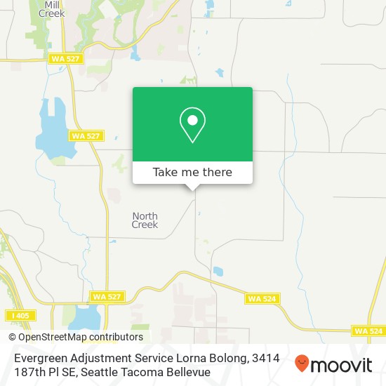 Mapa de Evergreen Adjustment Service Lorna Bolong, 3414 187th Pl SE