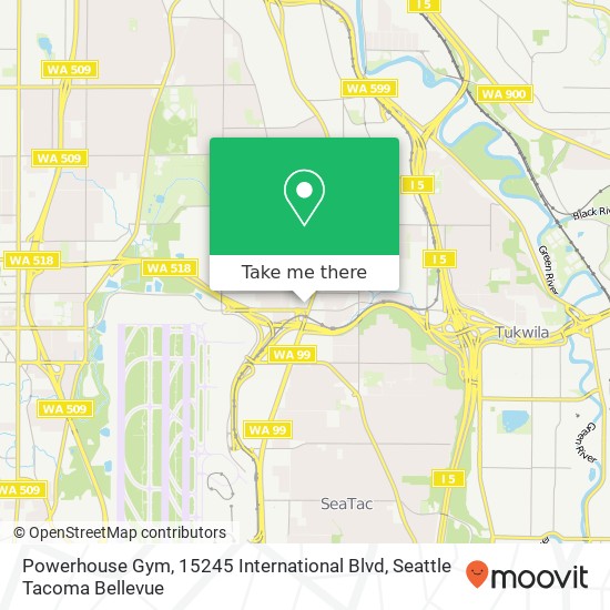 Mapa de Powerhouse Gym, 15245 International Blvd