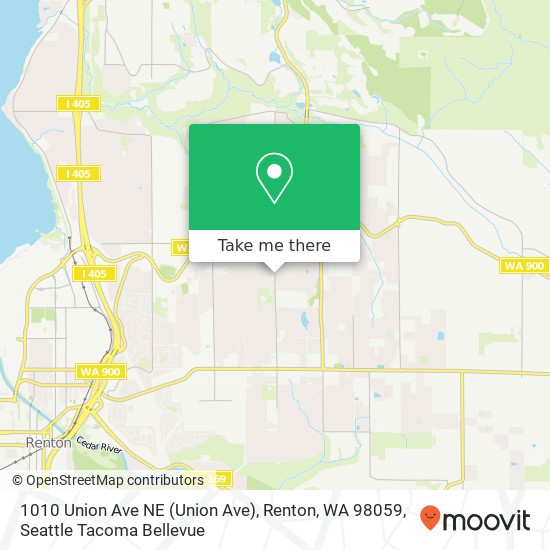 Mapa de 1010 Union Ave NE (Union Ave), Renton, WA 98059