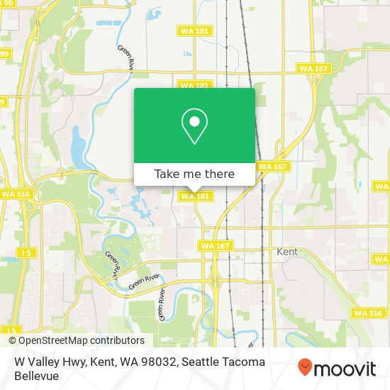 Mapa de W Valley Hwy, Kent, WA 98032