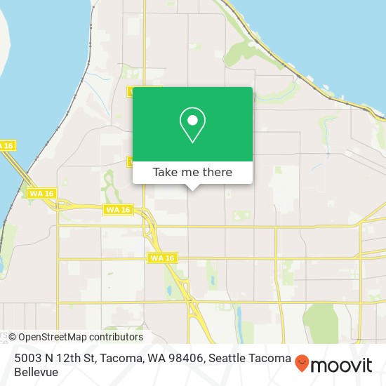 Mapa de 5003 N 12th St, Tacoma, WA 98406