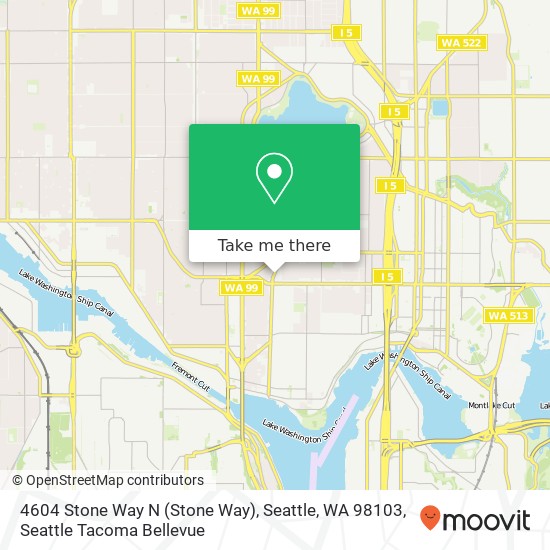 Mapa de 4604 Stone Way N (Stone Way), Seattle, WA 98103