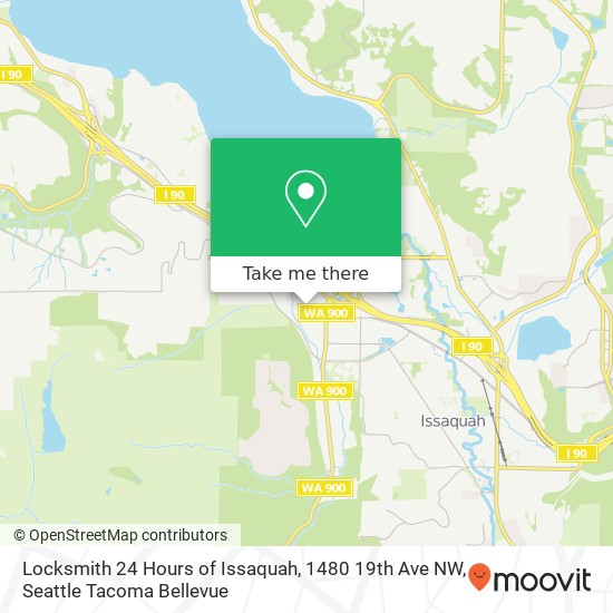 Mapa de Locksmith 24 Hours of Issaquah, 1480 19th Ave NW