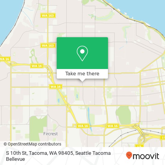 Mapa de S 10th St, Tacoma, WA 98405