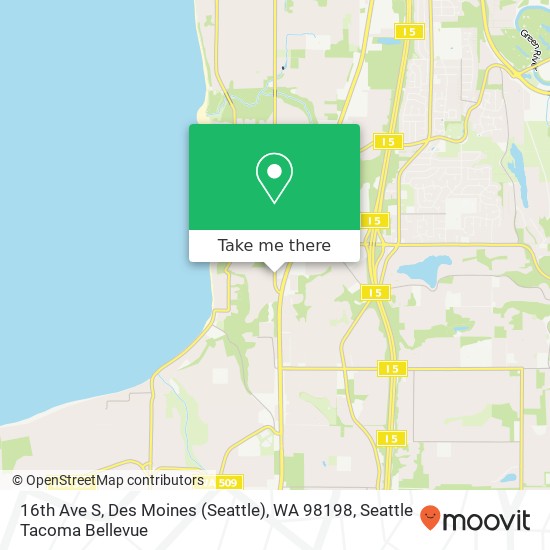 Mapa de 16th Ave S, Des Moines (Seattle), WA 98198