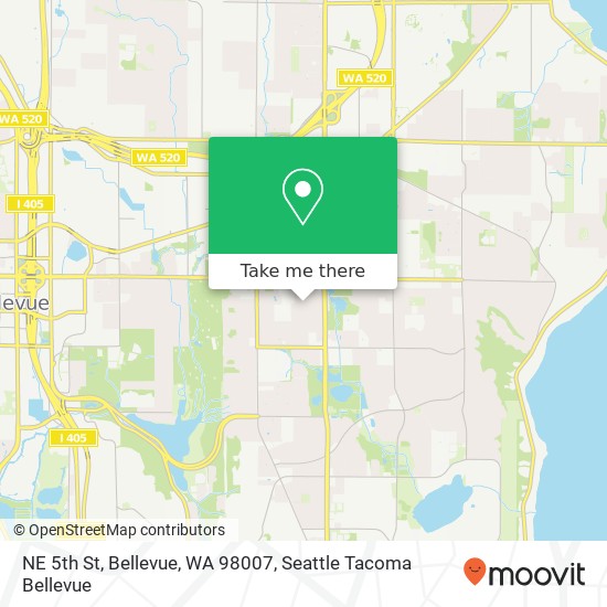 Mapa de NE 5th St, Bellevue, WA 98007