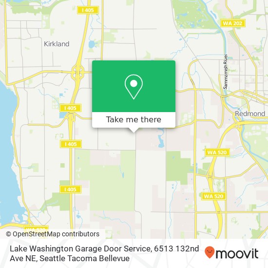 Mapa de Lake Washington Garage Door Service, 6513 132nd Ave NE