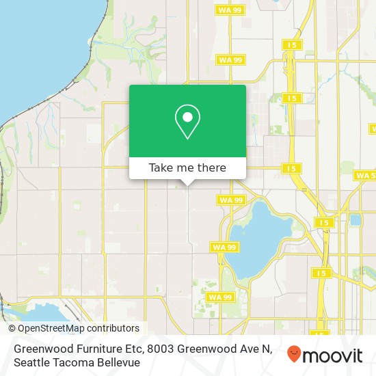 Mapa de Greenwood Furniture Etc, 8003 Greenwood Ave N