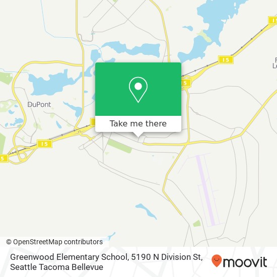 Mapa de Greenwood Elementary School, 5190 N Division St