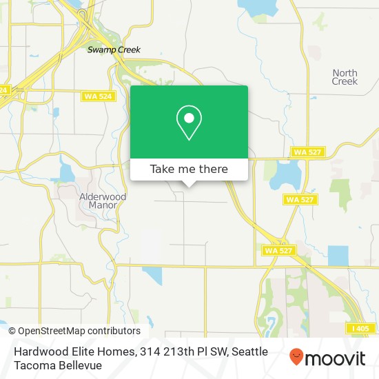 Mapa de Hardwood Elite Homes, 314 213th Pl SW