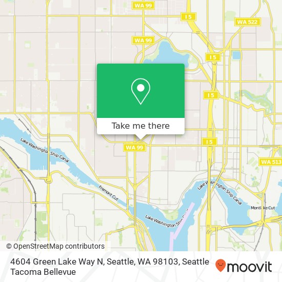 Mapa de 4604 Green Lake Way N, Seattle, WA 98103