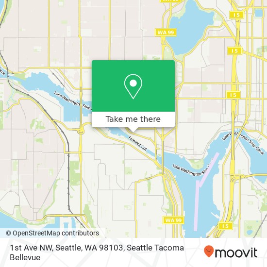 Mapa de 1st Ave NW, Seattle, WA 98103
