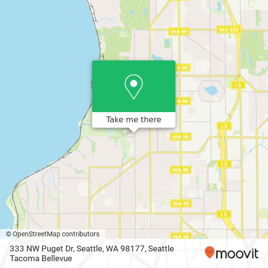 Mapa de 333 NW Puget Dr, Seattle, WA 98177