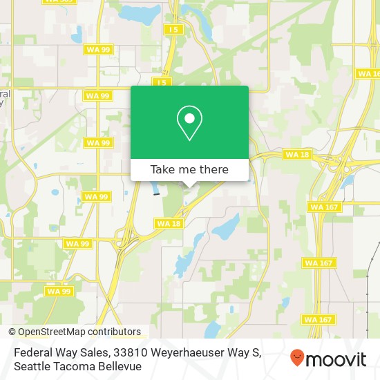 Mapa de Federal Way Sales, 33810 Weyerhaeuser Way S