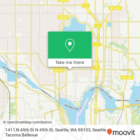 Mapa de 1411,N 45th St N 45th St, Seattle, WA 98103