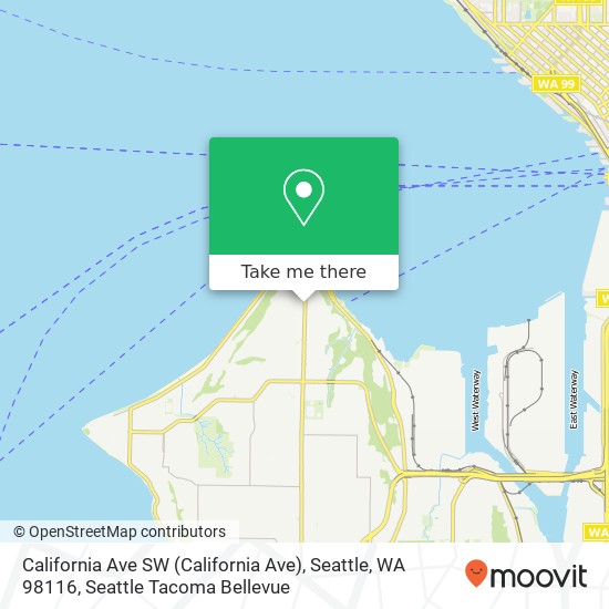 Mapa de California Ave SW (California Ave), Seattle, WA 98116