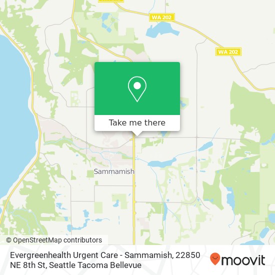 Evergreenhealth Urgent Care - Sammamish, 22850 NE 8th St map