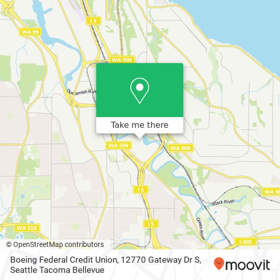 Mapa de Boeing Federal Credit Union, 12770 Gateway Dr S