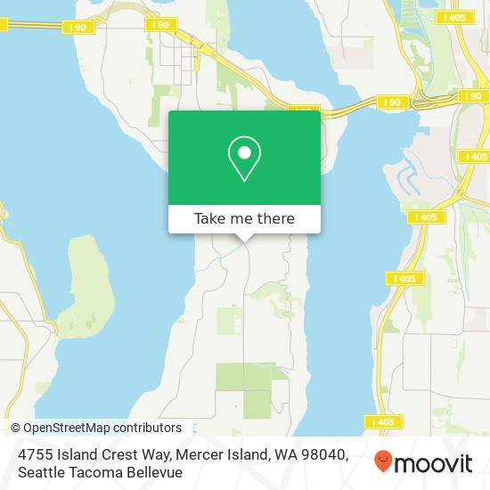 Mapa de 4755 Island Crest Way, Mercer Island, WA 98040