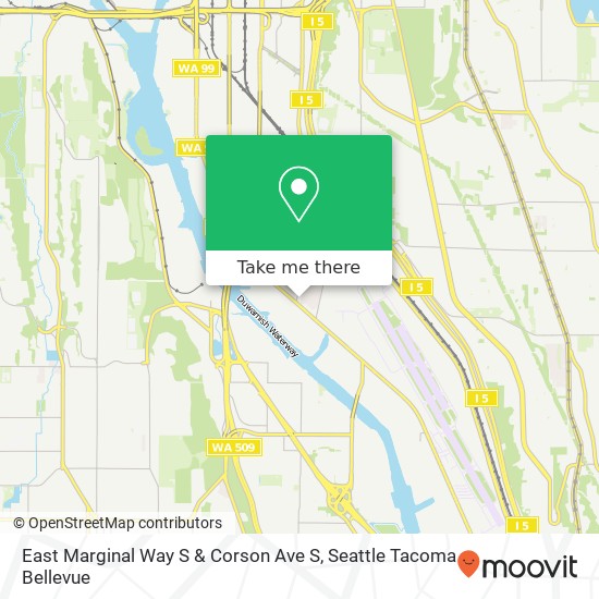 East Marginal Way S & Corson Ave S map