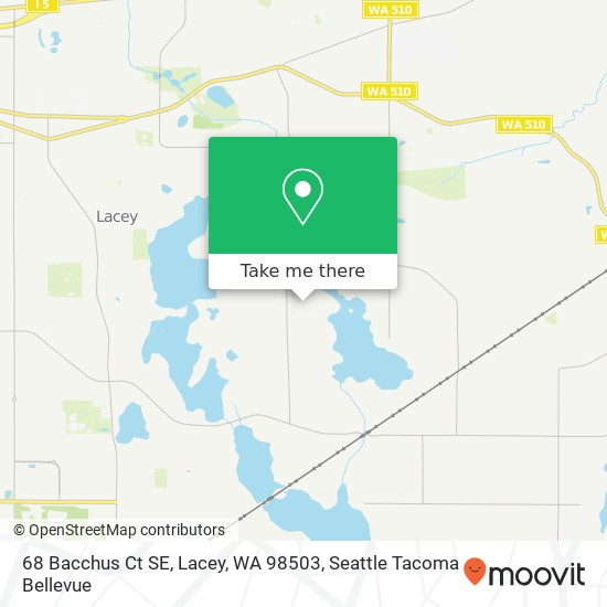 Mapa de 68 Bacchus Ct SE, Lacey, WA 98503