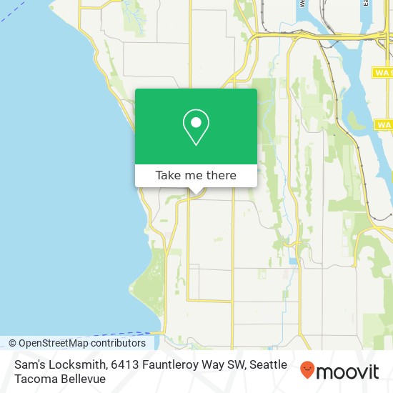 Mapa de Sam's Locksmith, 6413 Fauntleroy Way SW