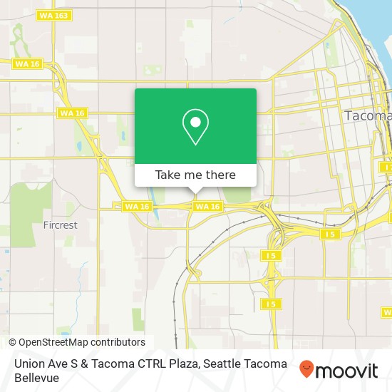 Union Ave S & Tacoma CTRL Plaza map