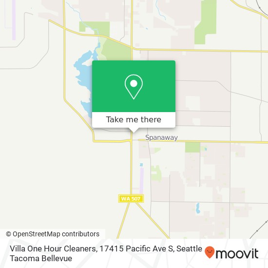 Mapa de Villa One Hour Cleaners, 17415 Pacific Ave S