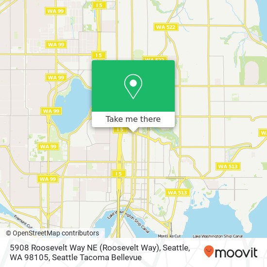 Mapa de 5908 Roosevelt Way NE (Roosevelt Way), Seattle, WA 98105