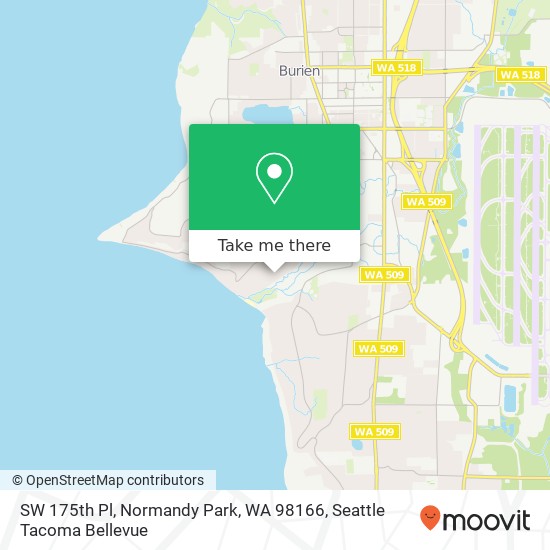 Mapa de SW 175th Pl, Normandy Park, WA 98166