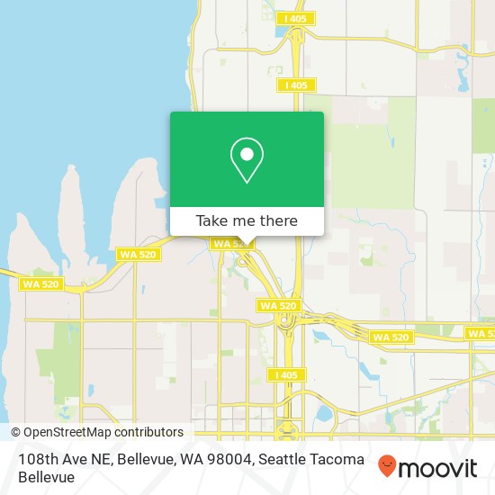 Mapa de 108th Ave NE, Bellevue, WA 98004