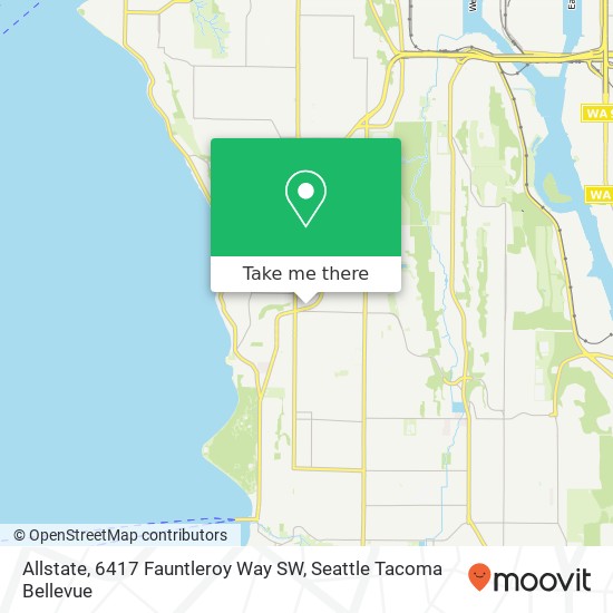 Allstate, 6417 Fauntleroy Way SW map