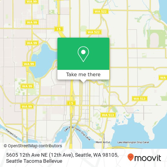 Mapa de 5605 12th Ave NE (12th Ave), Seattle, WA 98105