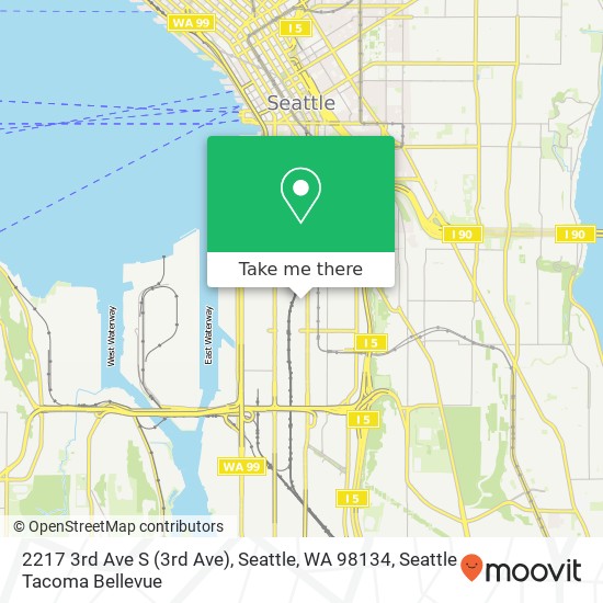 Mapa de 2217 3rd Ave S (3rd Ave), Seattle, WA 98134