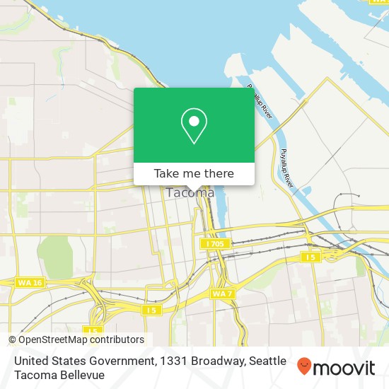 United States Government, 1331 Broadway map