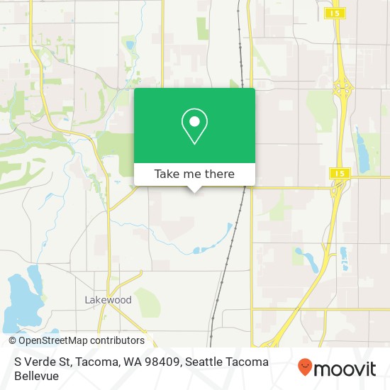 Mapa de S Verde St, Tacoma, WA 98409