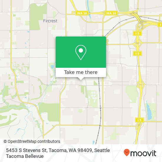 Mapa de 5453 S Stevens St, Tacoma, WA 98409