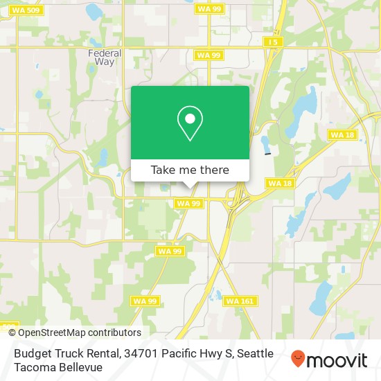 Mapa de Budget Truck Rental, 34701 Pacific Hwy S