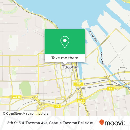 13th St S & Tacoma Ave map