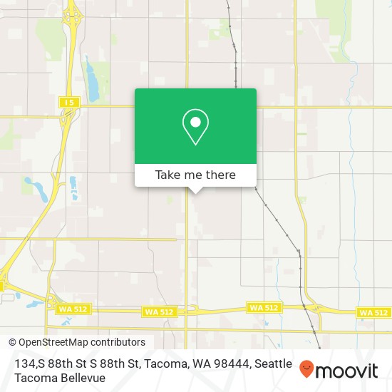 Mapa de 134,S 88th St S 88th St, Tacoma, WA 98444