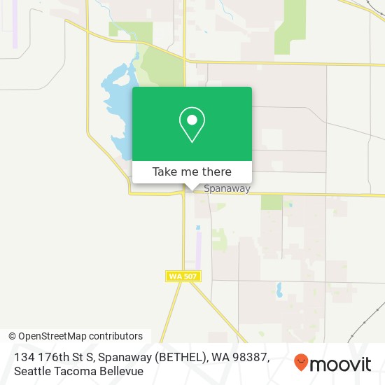 Mapa de 134 176th St S, Spanaway (BETHEL), WA 98387