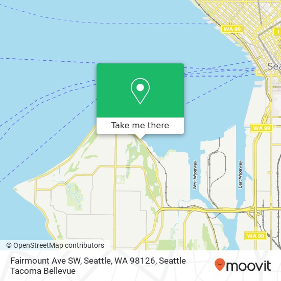 Mapa de Fairmount Ave SW, Seattle, WA 98126