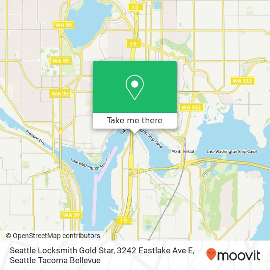 Mapa de Seattle Locksmith Gold Star, 3242 Eastlake Ave E