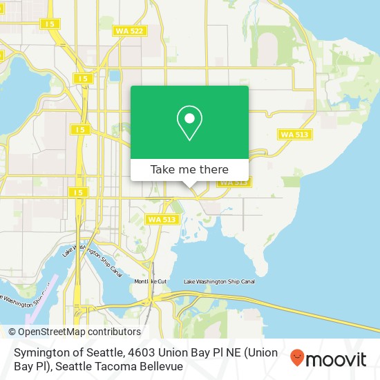 Symington of Seattle, 4603 Union Bay Pl NE map