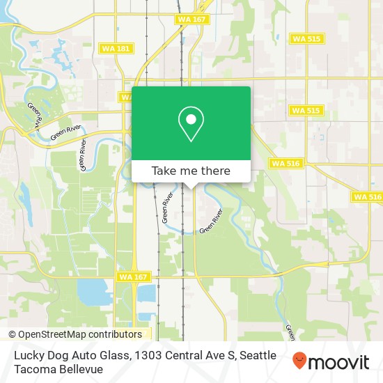 Mapa de Lucky Dog Auto Glass, 1303 Central Ave S